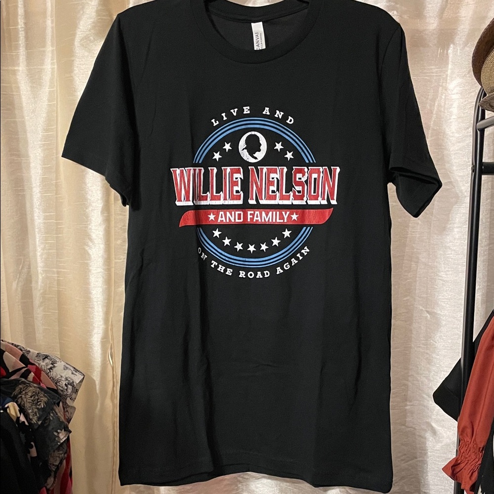 Willie Nelson Black Graphic Tee